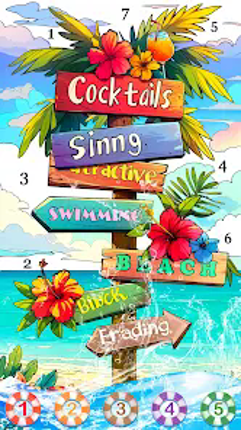 Summer Adult Coloring Book Image