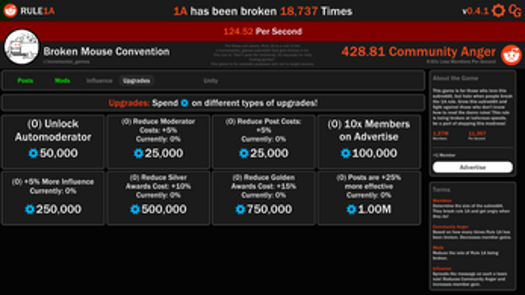 Rule 1A Incremental screenshot