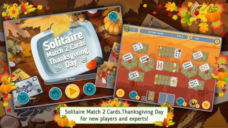 Solitaire Match 2 Cards Free. Thanksgiving Day Card Game screenshot
