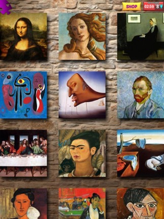Famous Paintings Jigsaw Puzzle Game – Free Art Games for Kids to Train Your Brain screenshot