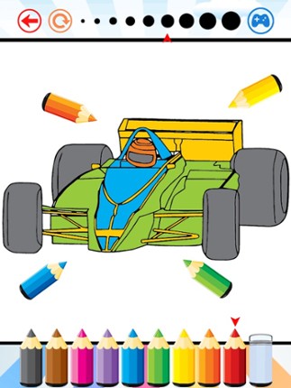 Race Car Coloring Book Super Vehicle drawing game screenshot