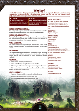 Character Classes: The Warlord [PF2e] screenshot
