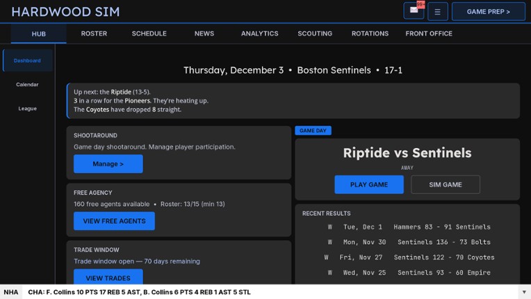 Hardwood Basketball Manager Image