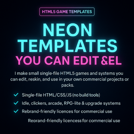 (FREE) Neon Template Hub – HTML5 Templates You Can Edit & Sell Image