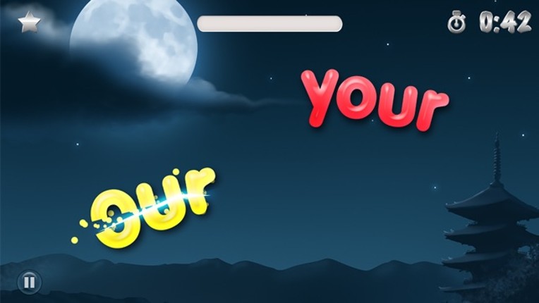 Sight Words Ninja - Slicing Game to Learn to Read screenshot