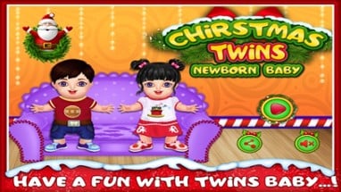 Xmas Twins NewBorn Baby Image