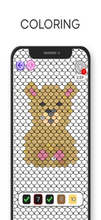 Sequin by Number Live Coloring Image