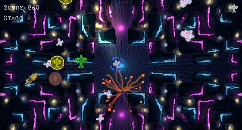 Cyberpunk Asteroids Game Image