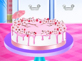 Cherry Blossom Cake Cooking Image