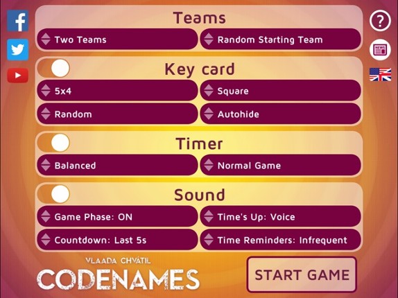 Codenames Gadget screenshot