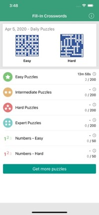 Fill-In Crosswords screenshot