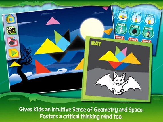 Kids Learning Puzzles: Halloween - Tangram Building Blocks Make Your Brain Pop screenshot