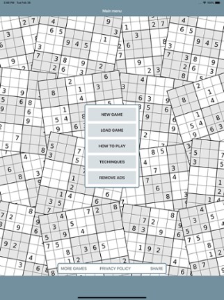 Sudoku classic. screenshot