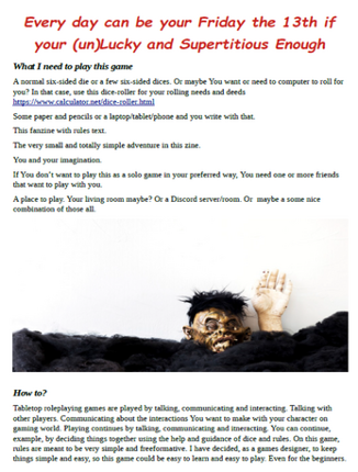 Everyday can be Your Lucky Friday the 13th if you're (un)Lucky & Supertitious Enough screenshot