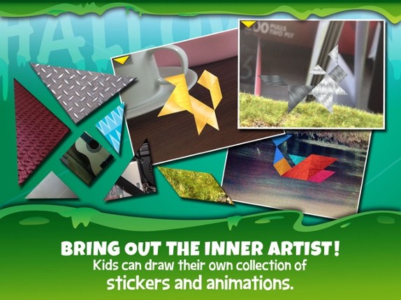 Kids Learning Puzzles: Halloween - Tangram Building Blocks Make Your Brain Pop screenshot