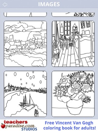 Van Gogh Paintings - Coloring Book for Adults Image