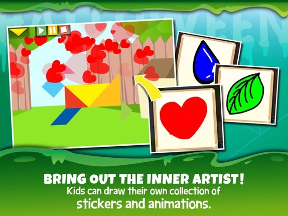Kids Learning Puzzles: Halloween - Tangram Building Blocks Make Your Brain Pop screenshot