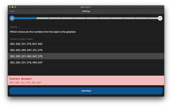 Math Quiz++ screenshot