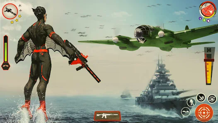 Flying Bat Robot Bike Game Image