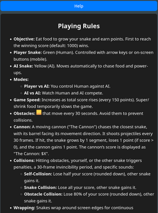 Snake Game with Two Snakes and Extra Features Image