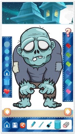 Coloring Book Cute Zombie Colorings Pages - pattern educational learning games for toddler & kids screenshot