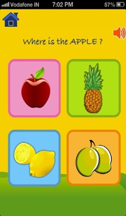 First Step - Fun and Educational Game for Toddlers, Pre Schoolers and Kids to teach about Fruits, Vegetables, Colors, and Shapes ( 1,2,3,4 and 5 Years Old ) screenshot