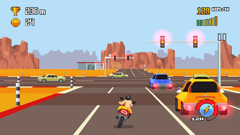 Retro Highway - Bike Racer screenshot