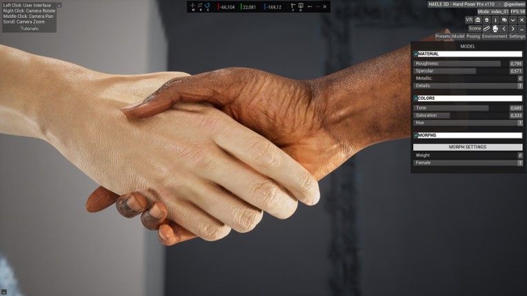 HAELE 3D - Hand Poses Pro - Drawing References screenshot