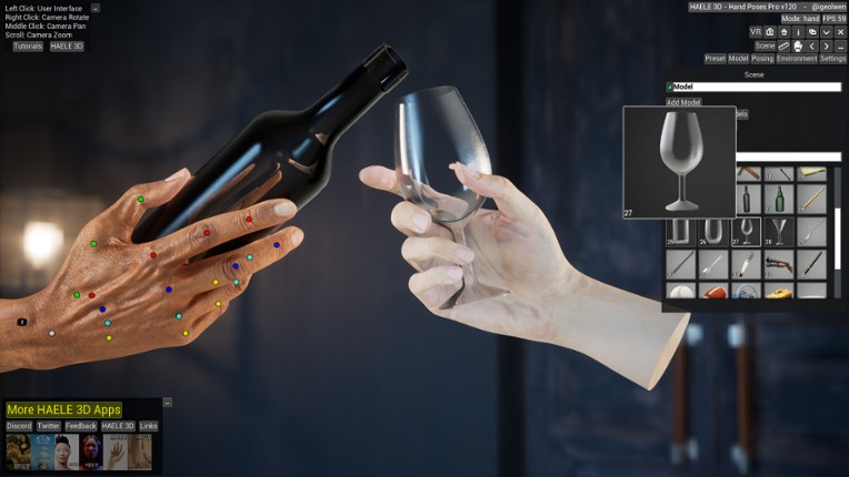 HAELE 3D - Hand Poses Pro - Drawing References screenshot