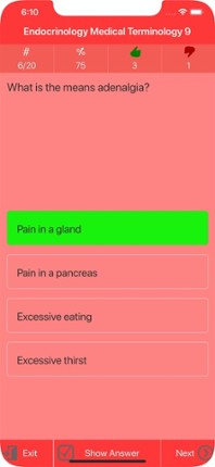 Endocrinology Terminology Quiz screenshot