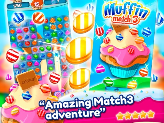 Muffin Factory Match 3: Move and Connect Cakes Image