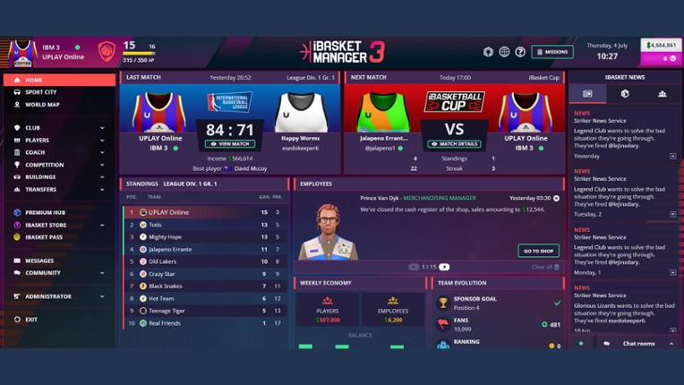 iBasket Manager 3 - Online Basketball Manager screenshot