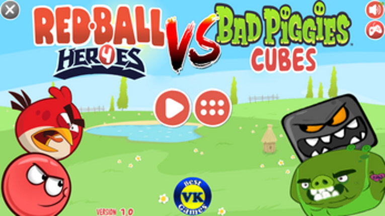Red Ball Heros vs Bad piggies cubes Image