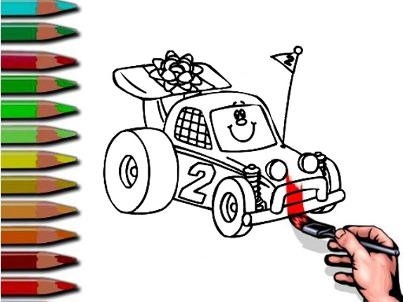 BTS Racing Car Coloring Image