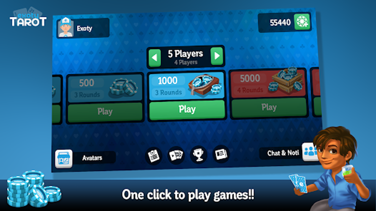 Exoty Tarot online at 3, 4, 5 screenshot