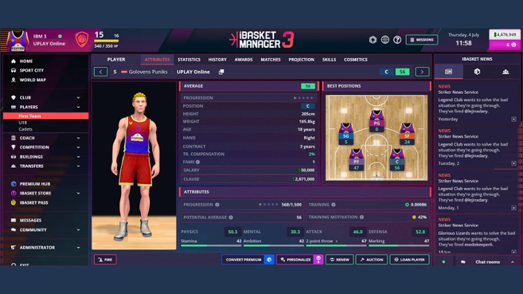iBasket Manager 3 - Online Basketball Manager screenshot