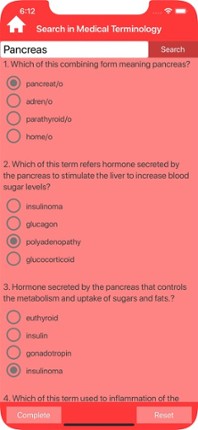 Endocrinology Terminology Quiz screenshot
