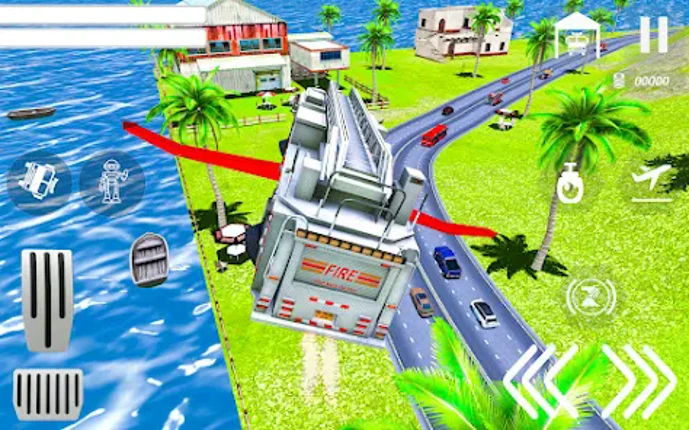 Flying Robot Fire Truck Game screenshot