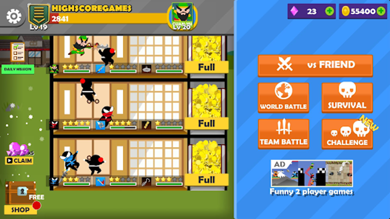 Jumping Ninja Battle 2 Player Image