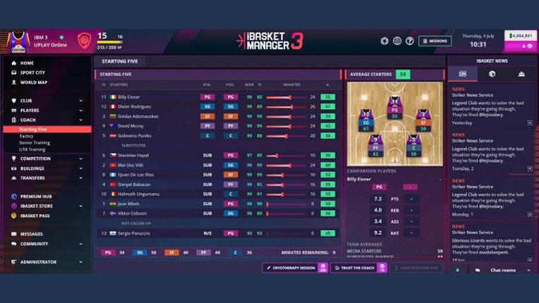 iBasket Manager 3 - Online Basketball Manager screenshot