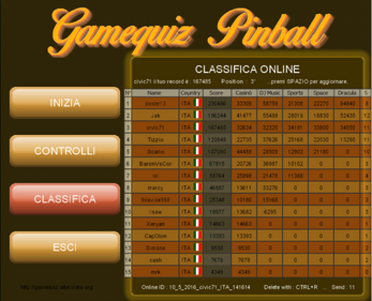 Pinball screenshot