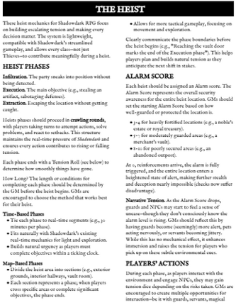 Tension in the Shadows: Heist Rules Image