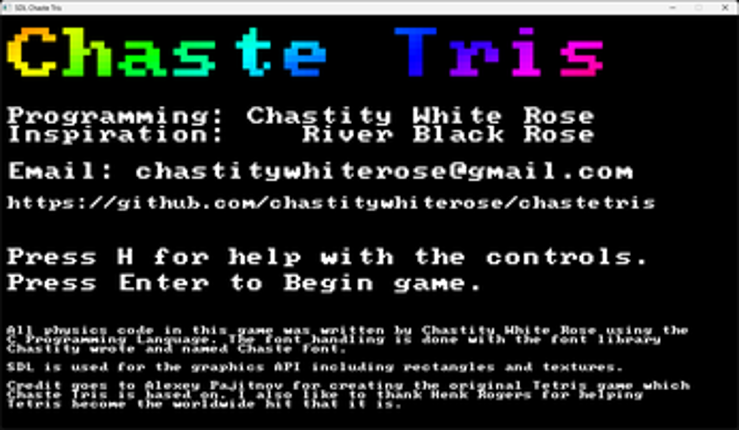 Chaste Tris screenshot