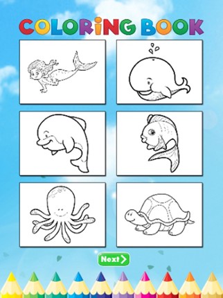 Mermaid Beach Coloring Book - Activties For Kid screenshot