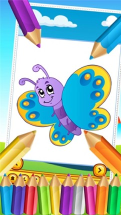Butterfly Fairy and Bugs Coloring Book Drawing for Kid Games screenshot