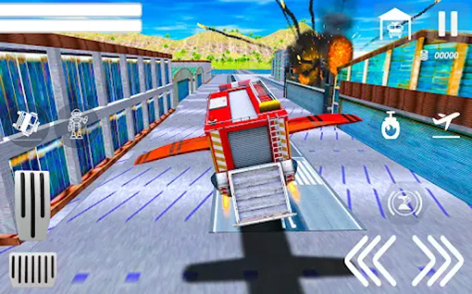 Flying Robot Fire Truck Game screenshot
