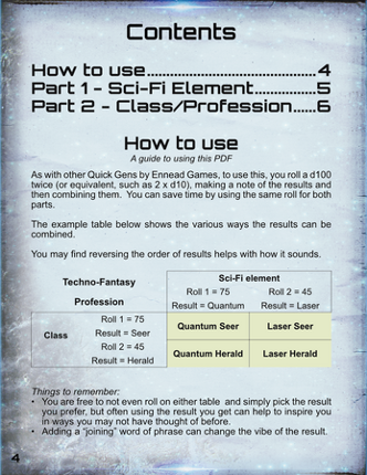 Quick Generator Sci-Fantasy Professions Image