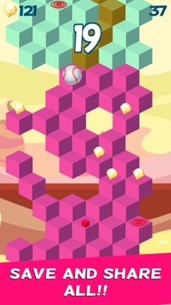 Cube Skip Ball Games - Reach up high in the sky play this endless blocks stacking free screenshot