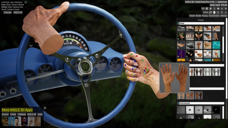 HAELE 3D - Hand Poses Pro - Drawing References screenshot