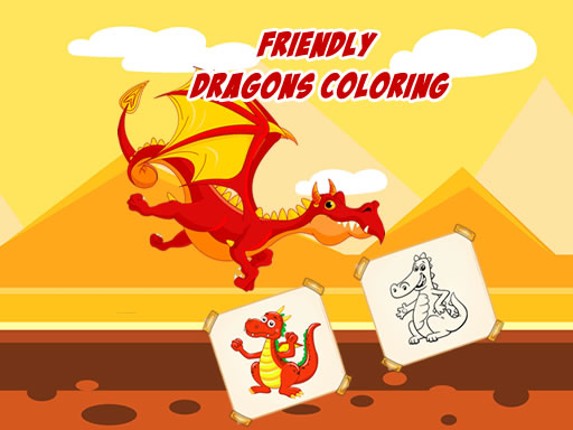 Friendly Dragons Coloring Image